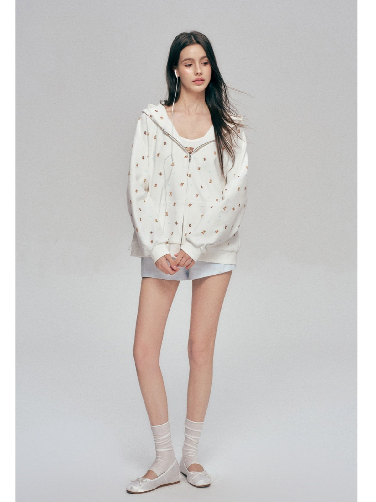 Bear Print Hoodie