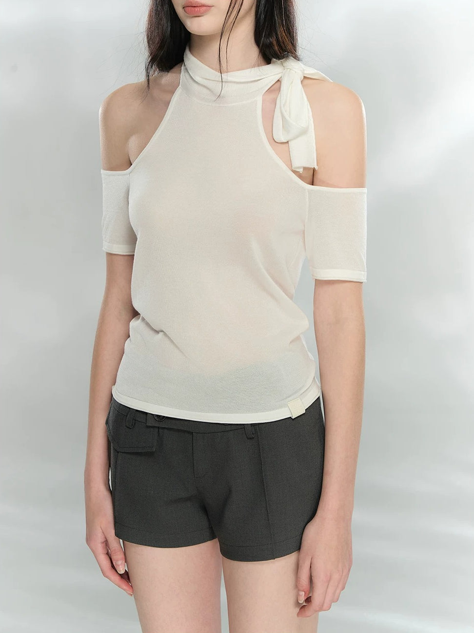 Cutout Halter Knit Top