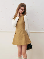 Suede A-Line Mini Dress