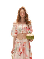 Watercolor Fruit Puff Sleeve Set
