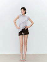 Sequin Embroidered Mini Skirt