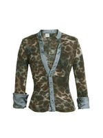 Leopard Panel V-Neck Knit Top