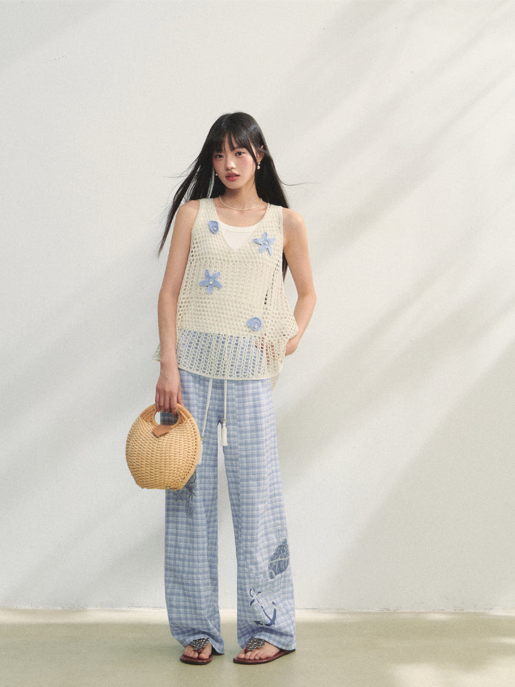 Pearl Crochet Hollow Vest Camisole