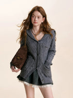 Chain Embroidered Knit Cardigan