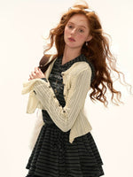 Striped Multi-Button Knit Cardigan