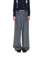 Plaid Trim Bow Detail Trousers