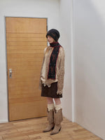 Vintage Deer Print Distressed Knit Sweater