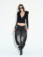 Fur Collar Zip Knit Jacket