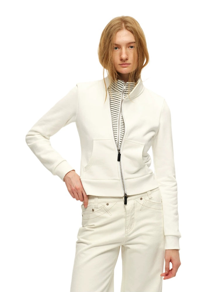 Double Zip Sweatshirt Jacket