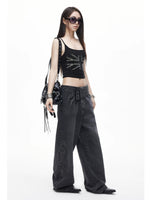 Cross Backless Rhinestone Tank Top