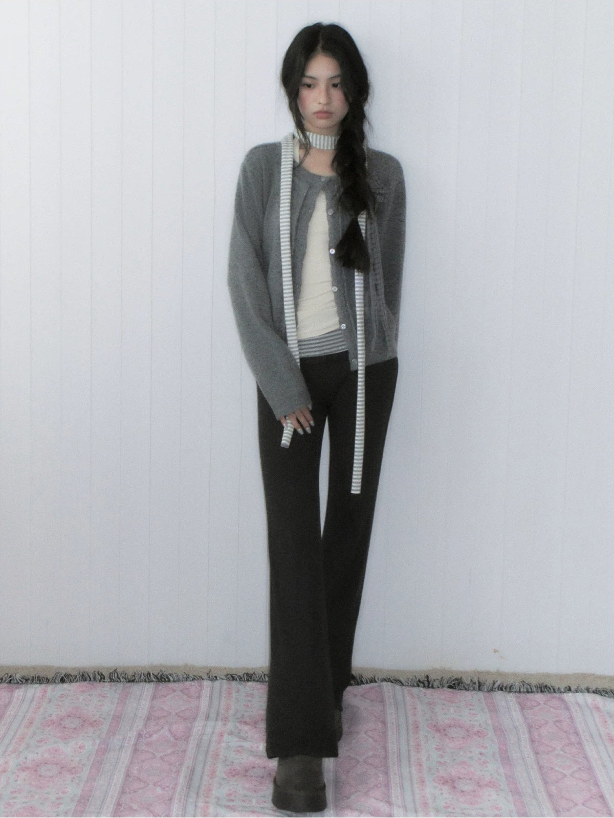 Striped Waist Flared Pants