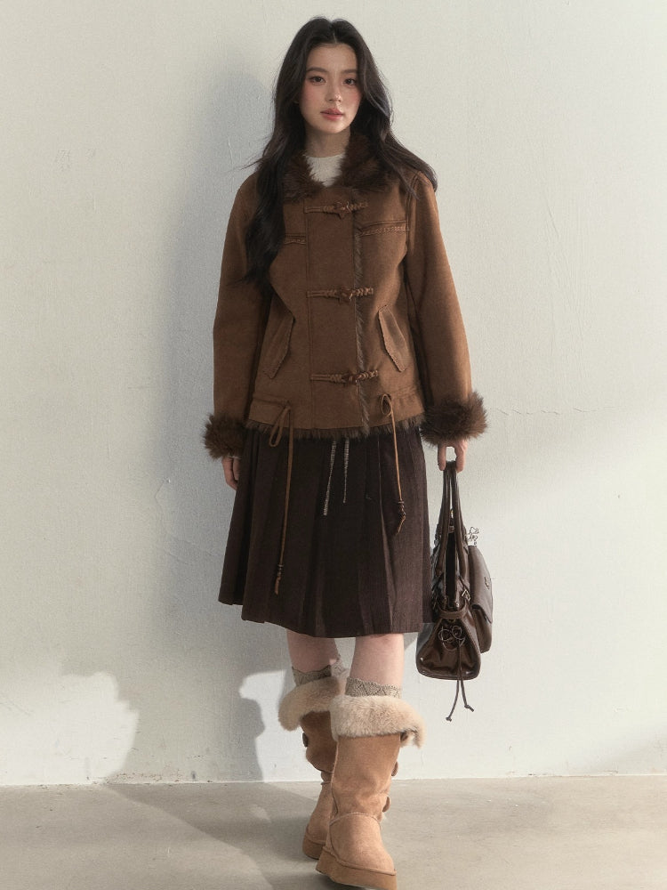 Oak Study Faux-Shearling Suede Jacket