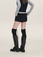 Belted Wool Blend Tailored Shorts