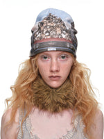 Reversible Cat Print Slouchy Beanie