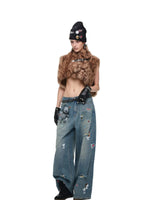 Leopard Print Faux Fur Belt Vest