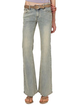 Blue Washed Flare Jeans