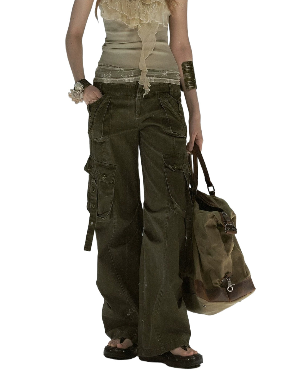 Vintage Military Cargo Straight Pants