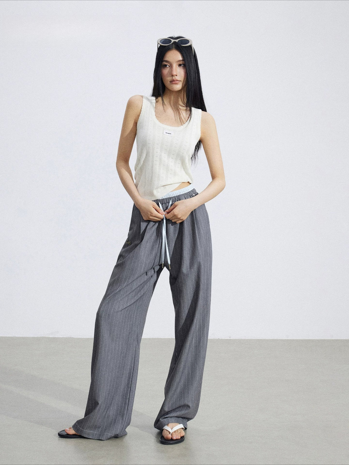 Striped Wide-Leg Pants