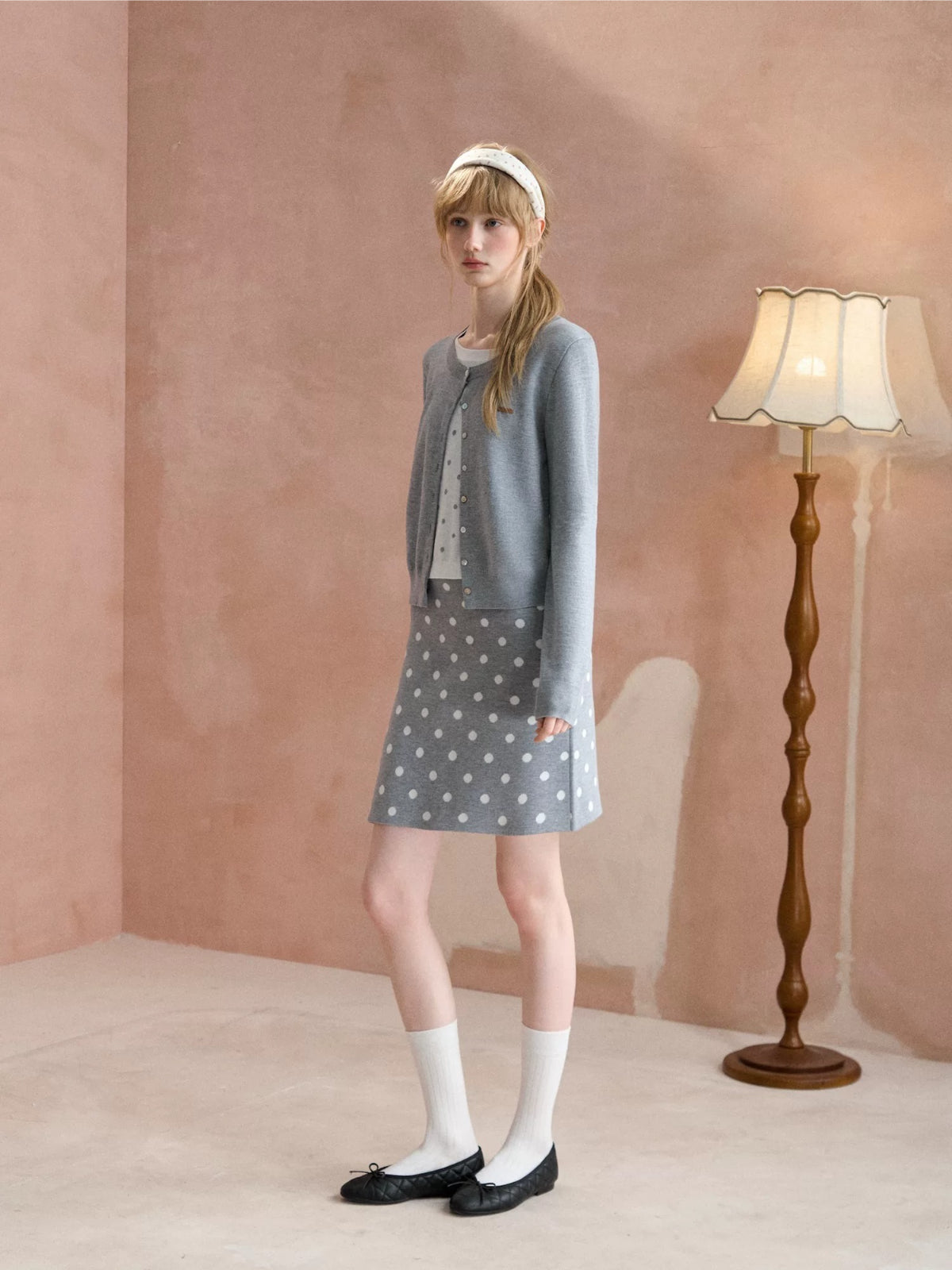 Polka Dot Knit Two-Piece Set