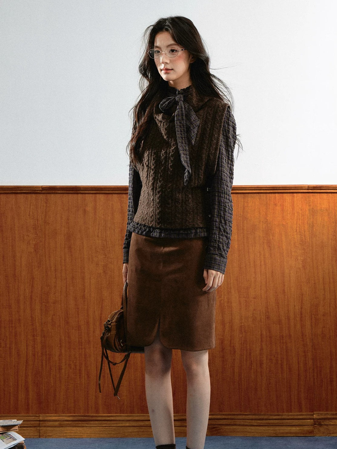 Plaid Layered Skirt Set