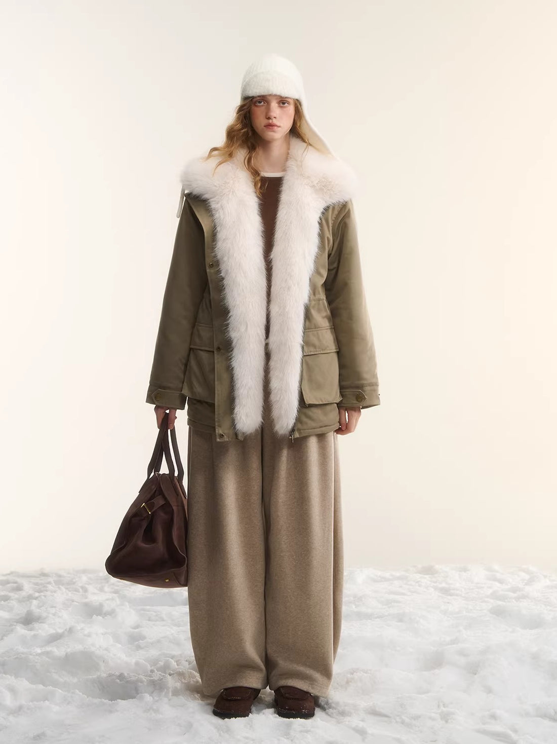 Fleece Lined Curved Sweatpants