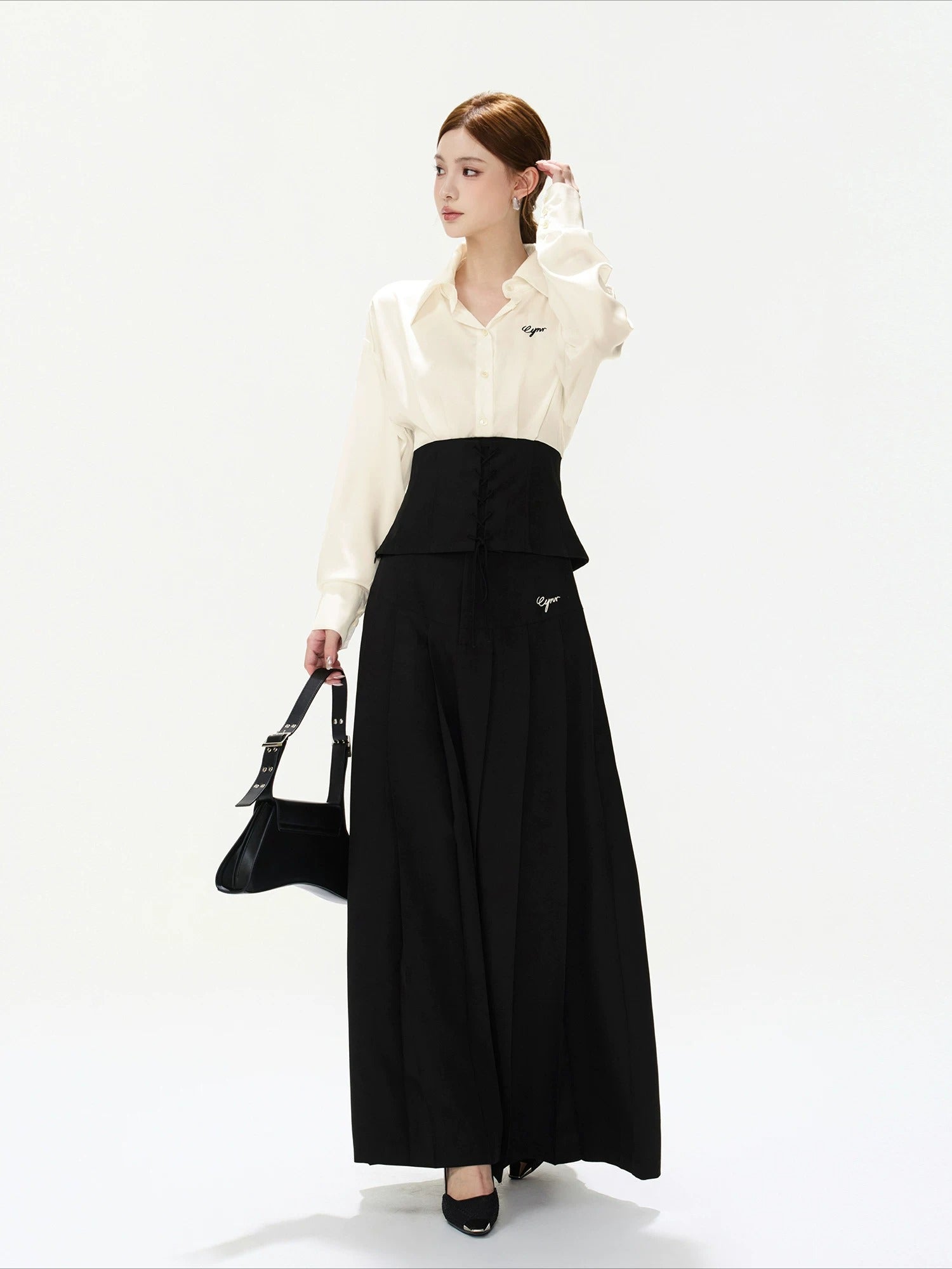 Waist-Tie White Shirt