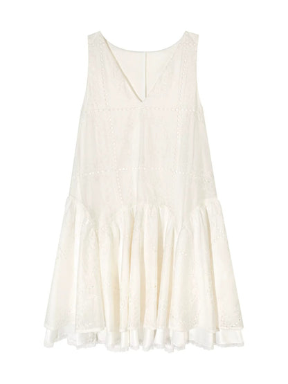 Embroidered Lace Midi Dress