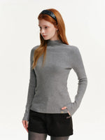 Seamless Wool Blend Mockneck Top