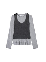 Blue & Black Knit Vest Set