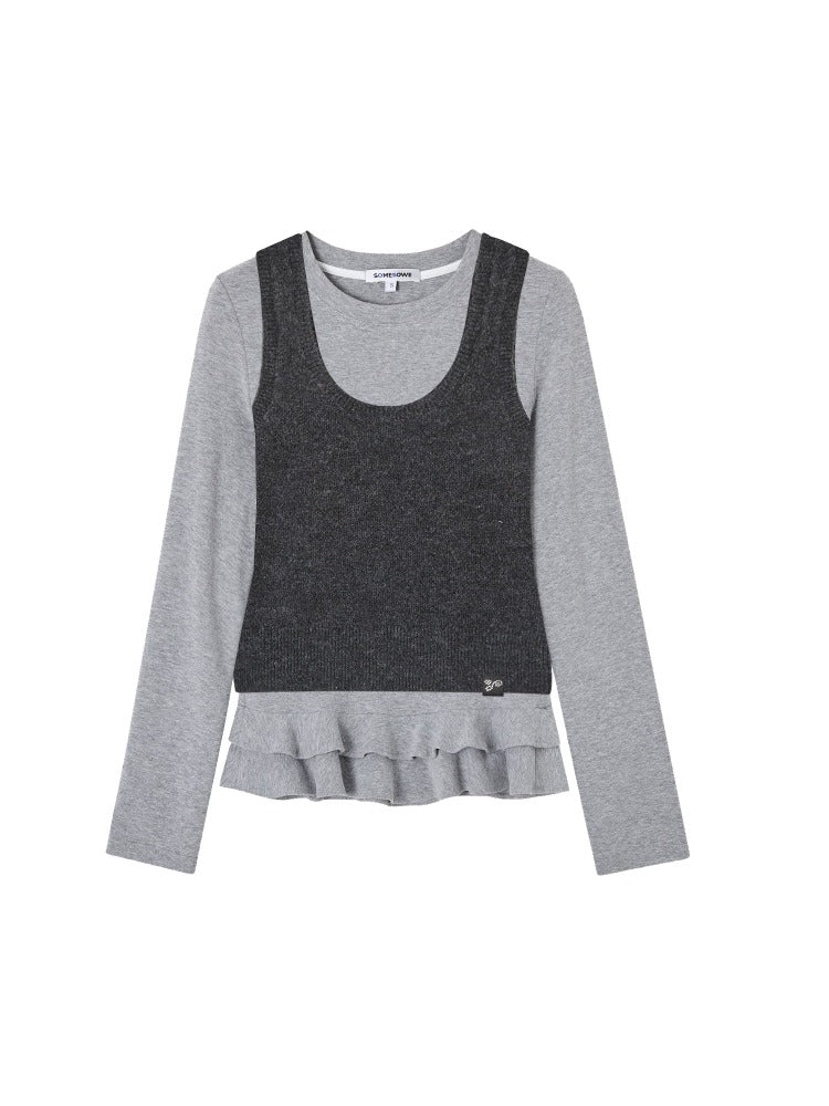 Blue &amp; Black Knit Vest Set