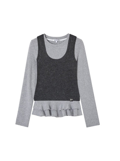Blue &amp; Black Knit Vest Set