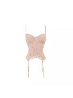Black & Pink Lace Fishbone Bustier