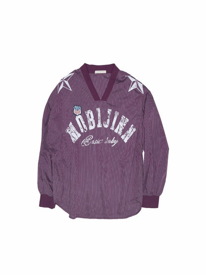 Vintage Plaid V-neck Loose Jersey