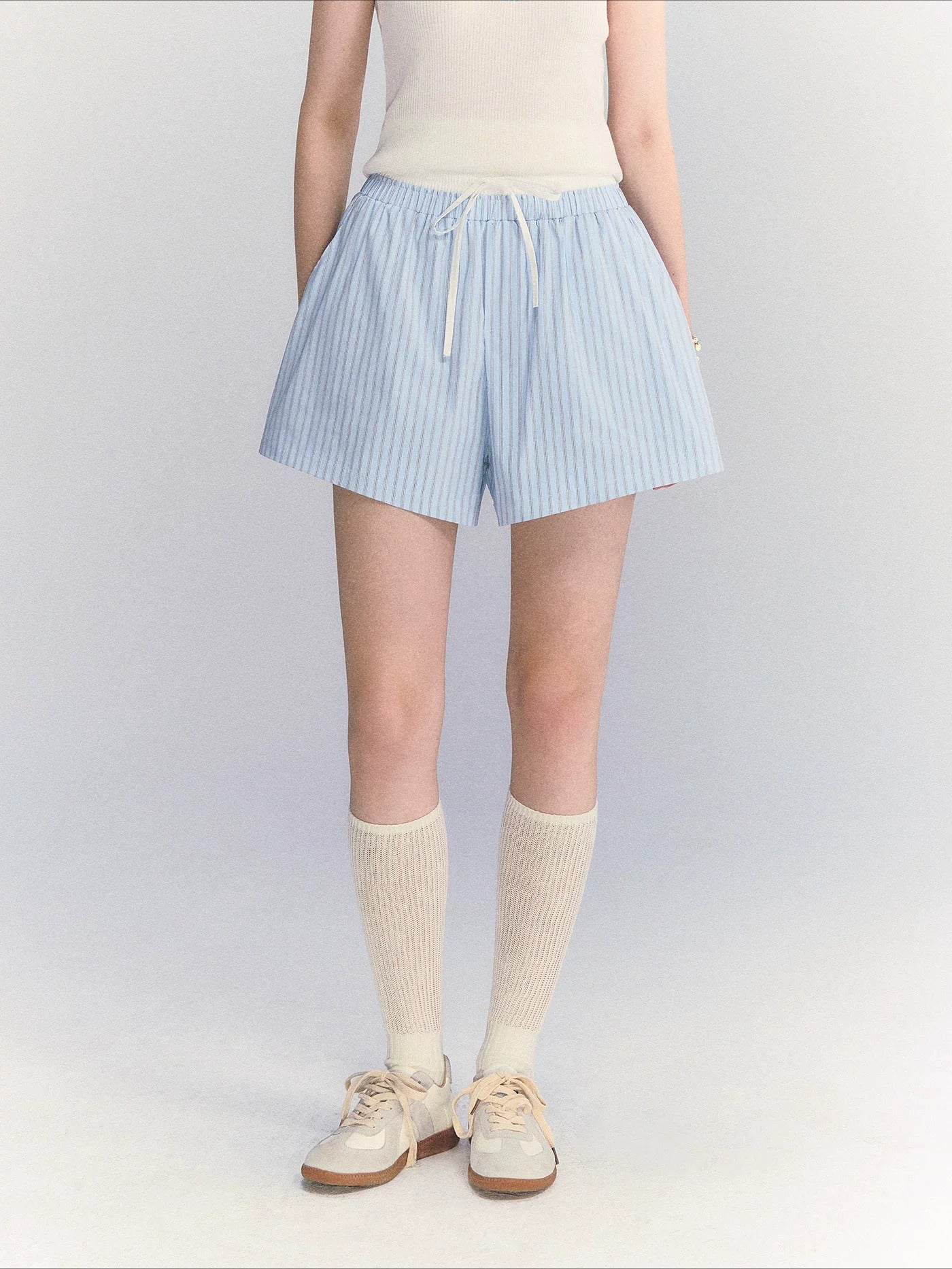 Striped Shirt Shorts Set