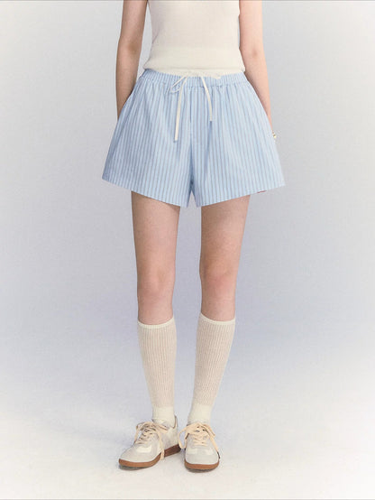 Striped Shirt Shorts Set
