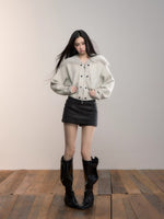 Fur Collar Oversized Sleeve Sweater Coat