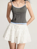 Ruffled Lace Mini Skirt