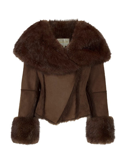 Mishka Faux Shearling Suede Cropped Jacket