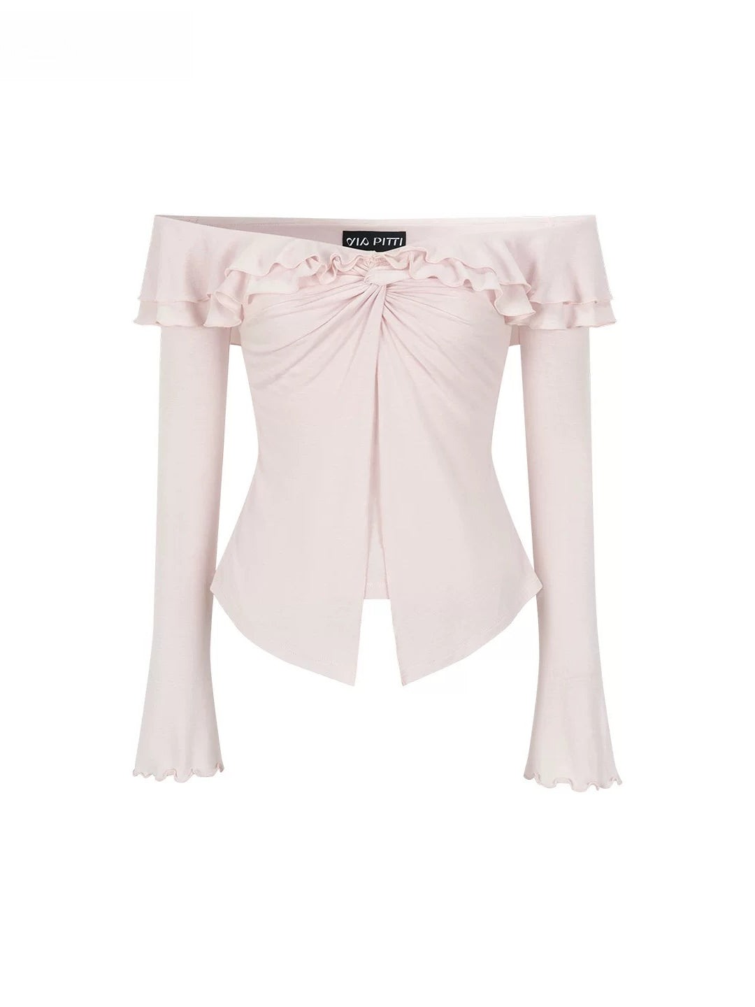 Pink Twist Off Shoulder Top