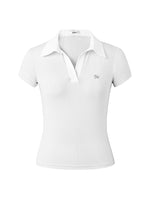 Black and White Striped Slim Fit Shoulder T-shirt