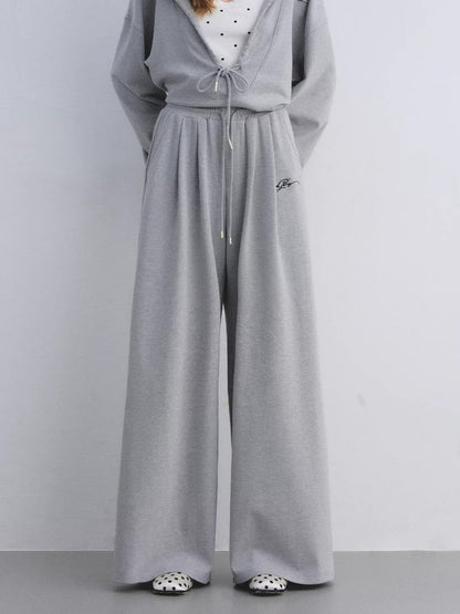 Polka Dot Vest Hooded Drawstring Sweatshirt Pants Set