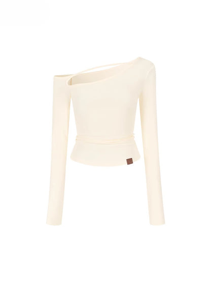 Asymmetrical Lyocell Fitted T-shirt