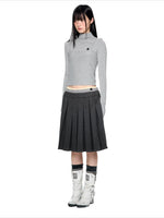 Plaid Pleated A-Line Skirt