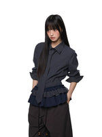 Plaid Tie Blouse
