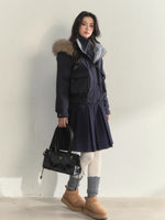 “Flowing Glacier” Patchwork Down Jacket