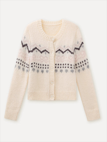 Fair Isle Knit Sweatshirt &amp; Shorts &amp; Scarf Set