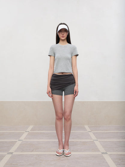 Regular-Shoulder Round Neck Short-Sleeve T-Shirt