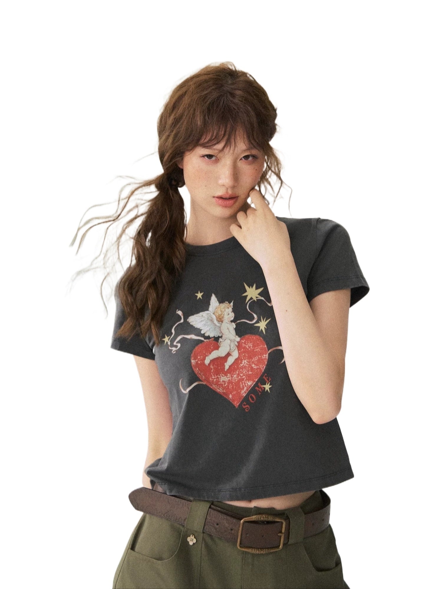 Cupid Heart Printed T-shirt