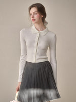 Mist-Grey Pleated Skirt