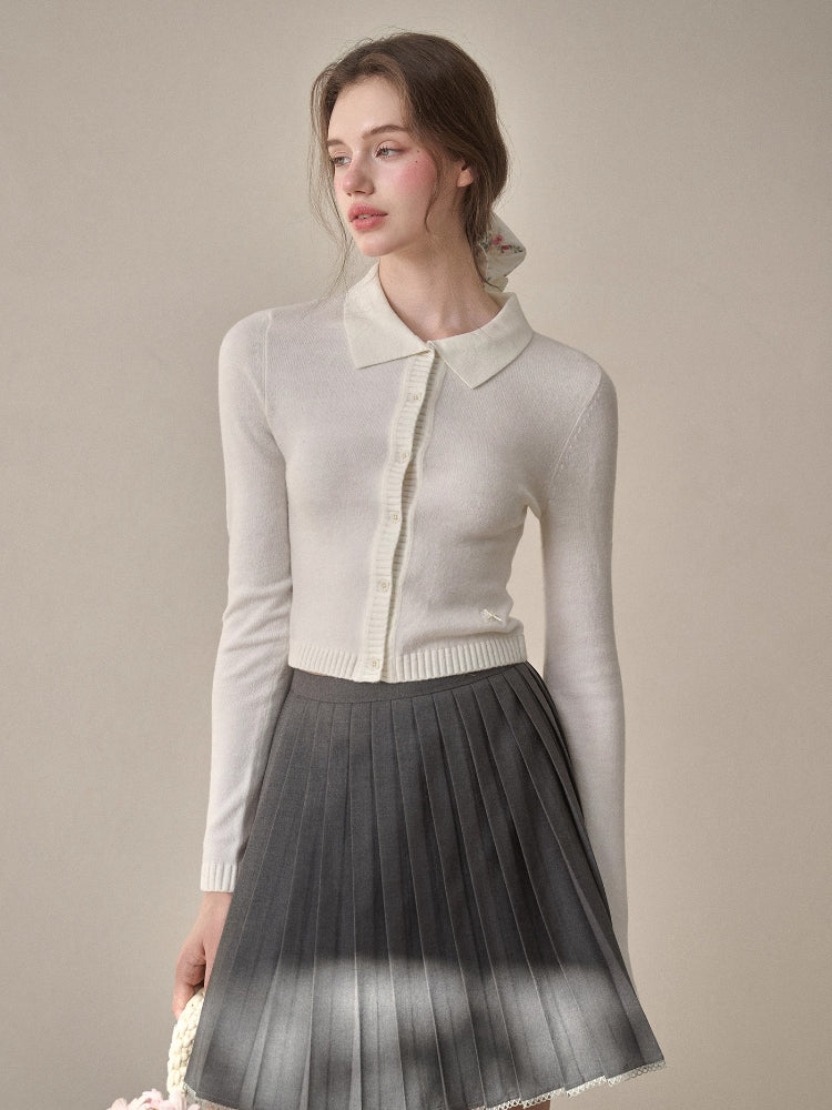 Mist-Grey Pleated Skirt